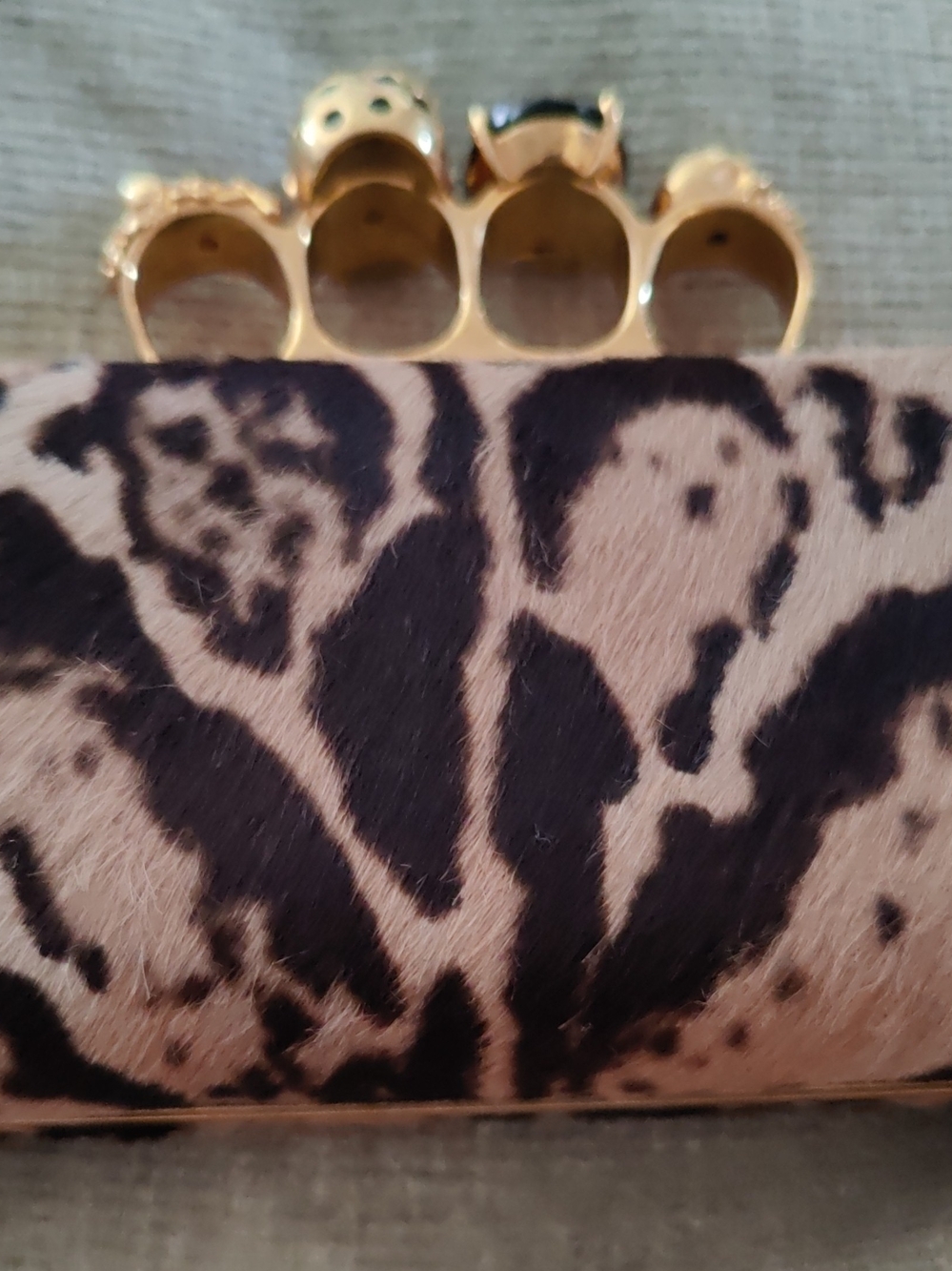 (Vintage 2013) Alexander McQueen Knuckle Box Clutch Pony Hair - Picture 8 of 14